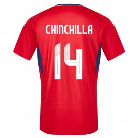Kandiny Enfant Maillot Costa Rica Priscila Chinchilla #14 Rouge Tenues Domicile 24-26 T-Shirt