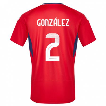 Kandiny Enfant Maillot Costa Rica Julian Gonzalez #2 Rouge Tenues Domicile 24-26 T-Shirt