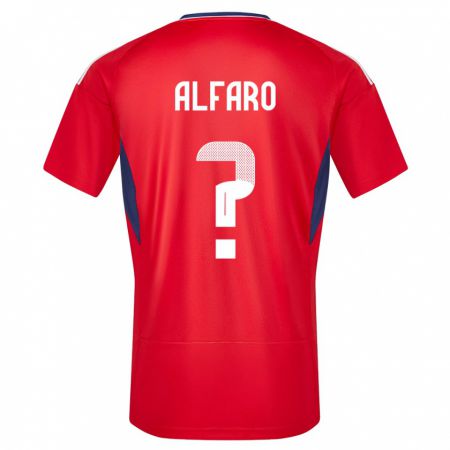 Kandiny Enfant Maillot Costa Rica Juan Alfaro #0 Rouge Tenues Domicile 24-26 T-Shirt