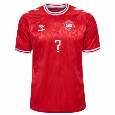 Kandiny Enfant Maillot Danemark Jacob Ambaek #0 Rouge Tenues Domicile 24-26 T-Shirt
