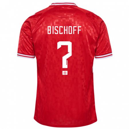Kandiny Enfant Maillot Danemark Clement Bischoff #0 Rouge Tenues Domicile 24-26 T-Shirt