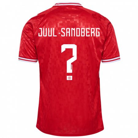 Kandiny Enfant Maillot Danemark Nikolaj Juul-Sandberg #0 Rouge Tenues Domicile 24-26 T-Shirt