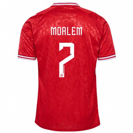 Kandiny Enfant Maillot Danemark Jonathan Moalem #7 Rouge Tenues Domicile 24-26 T-Shirt
