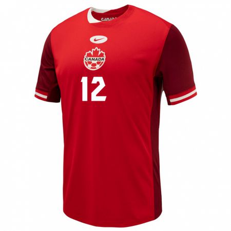 Kandiny Enfant Maillot Canada Mohamed Farsi #12 Rouge Tenues Domicile 24-26 T-Shirt