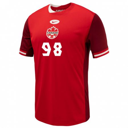Kandiny Enfant Maillot Canada Olivia Smith #98 Rouge Tenues Domicile 24-26 T-Shirt