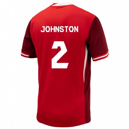 Kandiny Enfant Maillot Canada Alistair Johnston #2 Rouge Tenues Domicile 24-26 T-Shirt