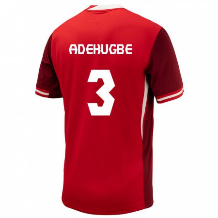 Kandiny Enfant Maillot Canada Samuel Adekugbe #3 Rouge Tenues Domicile 24-26 T-Shirt