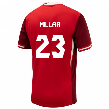 Kandiny Enfant Maillot Canada Liam Millar #23 Rouge Tenues Domicile 24-26 T-Shirt
