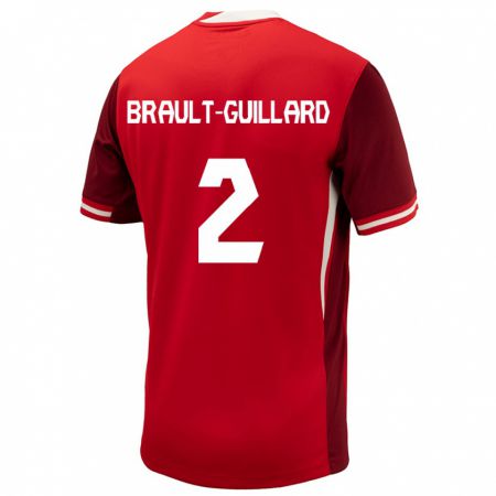 Kandiny Enfant Maillot Canada Zachary Brault-Guillard #2 Rouge Tenues Domicile 24-26 T-Shirt