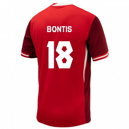 Kandiny Enfant Maillot Canada Dino Bontis #18 Rouge Tenues Domicile 24-26 T-Shirt