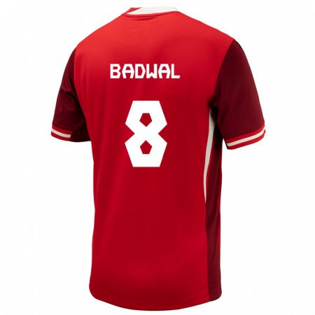 Kandiny Enfant Maillot Canada Jeevan Badwal #8 Rouge Tenues Domicile 24-26 T-Shirt