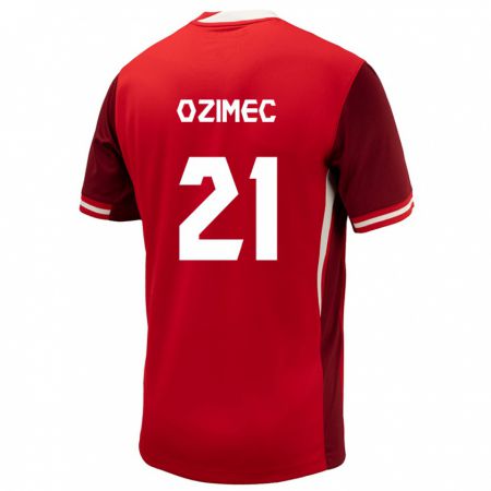 Kandiny Enfant Maillot Canada Lucas Ozimec #21 Rouge Tenues Domicile 24-26 T-Shirt