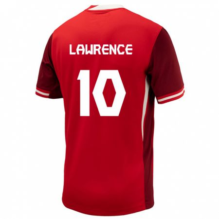 Kandiny Enfant Maillot Canada Ashley Lawrence #10 Rouge Tenues Domicile 24-26 T-Shirt
