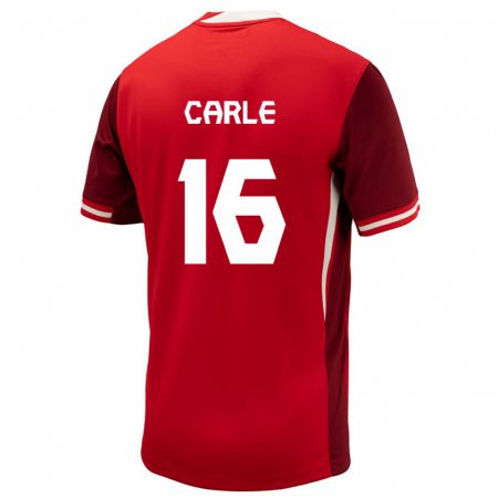 Kandiny Enfant Maillot Canada Gabrielle Carle #16 Rouge Tenues Domicile 24-26 T-Shirt