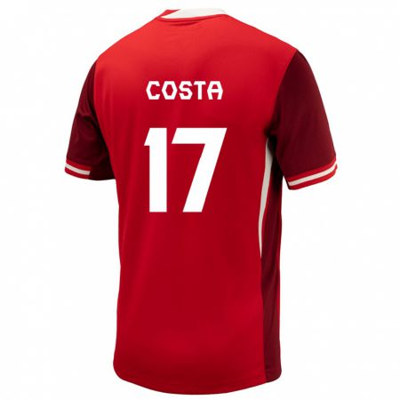 Kandiny Enfant Maillot Canada Jesse Costa #17 Rouge Tenues Domicile 24-26 T-Shirt