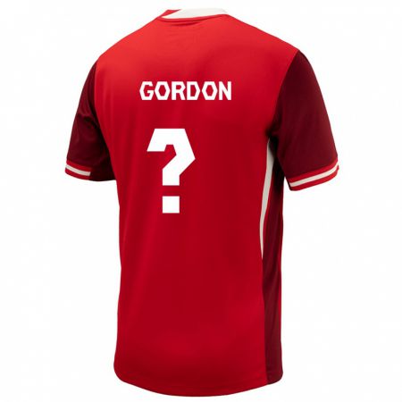 Kandiny Enfant Maillot Canada Joshua Gordon #0 Rouge Tenues Domicile 24-26 T-Shirt