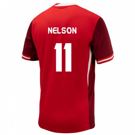 Kandiny Enfant Maillot Canada Jayden Nelson #11 Rouge Tenues Domicile 24-26 T-Shirt