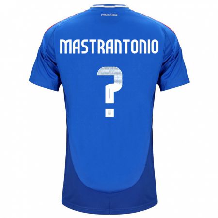 Kandiny Enfant Maillot Italie Davide Mastrantonio #0 Bleu Tenues Domicile 24-26 T-Shirt