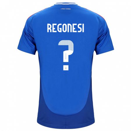 Kandiny Enfant Maillot Italie Iacopo Regonesi #0 Bleu Tenues Domicile 24-26 T-Shirt
