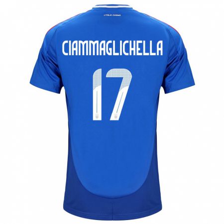 Kandiny Enfant Maillot Italie Aaron Ciammaglichella #17 Bleu Tenues Domicile 24-26 T-Shirt