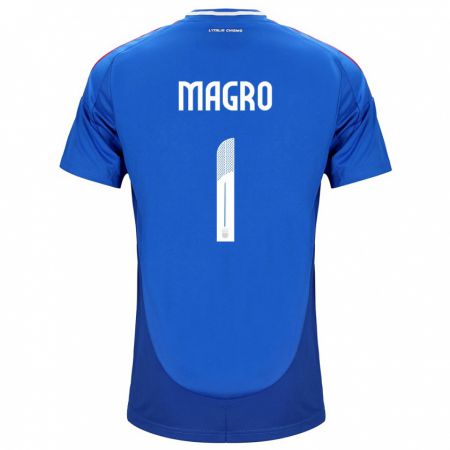 Kandiny Enfant Maillot Italie Federico Magro #1 Bleu Tenues Domicile 24-26 T-Shirt