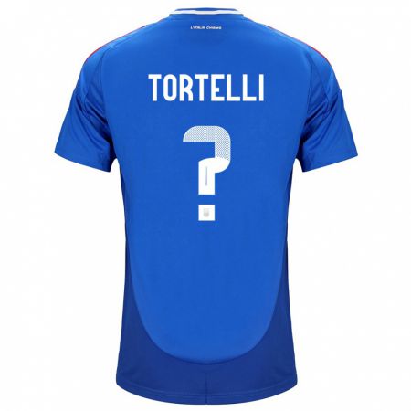 Kandiny Enfant Maillot Italie Alice Tortelli #0 Bleu Tenues Domicile 24-26 T-Shirt
