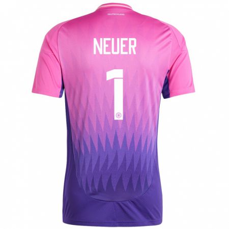 Kandiny Enfant Maillot Allemagne Manuel Neuer #1 Rose-Mauve Tenues Extérieur 24-26 T-Shirt