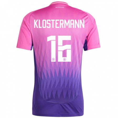 Kandiny Enfant Maillot Allemagne Lukas Klostermann #16 Rose-Mauve Tenues Extérieur 24-26 T-Shirt