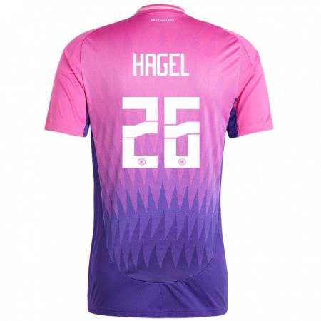 Kandiny Enfant Maillot Allemagne Chantal Hagel #26 Rose-Mauve Tenues Extérieur 24-26 T-Shirt