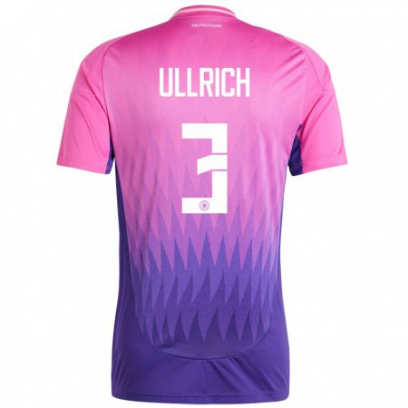 Kandiny Enfant Maillot Allemagne Lukas Ullrich #3 Rose-Mauve Tenues Extérieur 24-26 T-Shirt
