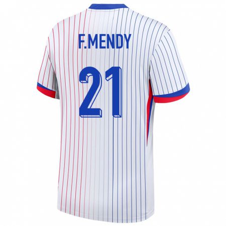 Kandiny Enfant Maillot France Ferland Mendy #21 Blanc Tenues Extérieur 24-26 T-Shirt