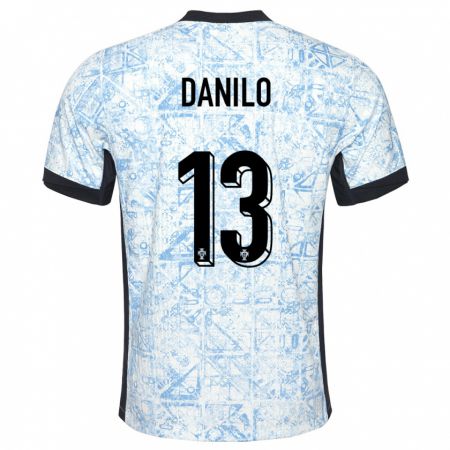 Kandiny Enfant Maillot Portugal Danilo Pereira #13 Bleu Crème Tenues Extérieur 24-26 T-Shirt