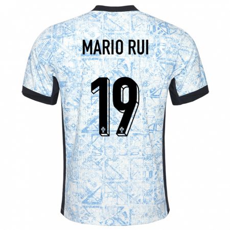 Kandiny Enfant Maillot Portugal Mario Rui #19 Bleu Crème Tenues Extérieur 24-26 T-Shirt