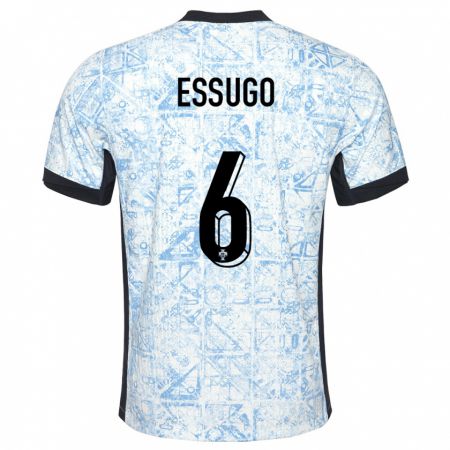 Kandiny Enfant Maillot Portugal Dario Essugo #6 Bleu Crème Tenues Extérieur 24-26 T-Shirt