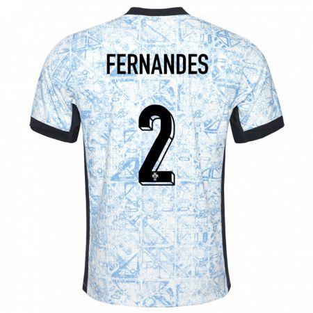 Kandiny Enfant Maillot Portugal Martim Fernandes #2 Bleu Crème Tenues Extérieur 24-26 T-Shirt
