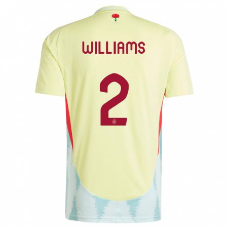 Kandiny Enfant Maillot Espagne Nico Williams #2 Jaune Tenues Extérieur 24-26 T-Shirt