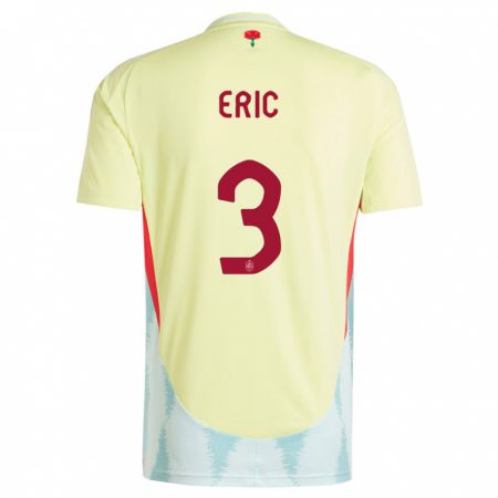 Kandiny Enfant Maillot Espagne Eric Garcia #3 Jaune Tenues Extérieur 24-26 T-Shirt