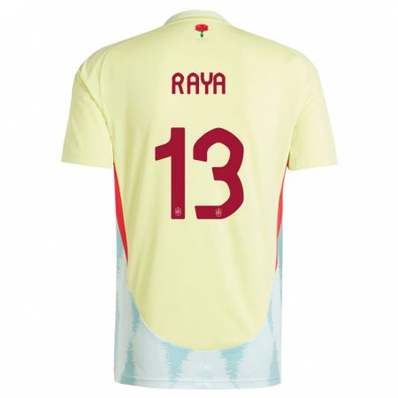 Kandiny Enfant Maillot Espagne David Raya #13 Jaune Tenues Extérieur 24-26 T-Shirt