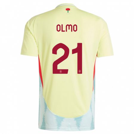 Kandiny Enfant Maillot Espagne Dani Olmo #21 Jaune Tenues Extérieur 24-26 T-Shirt