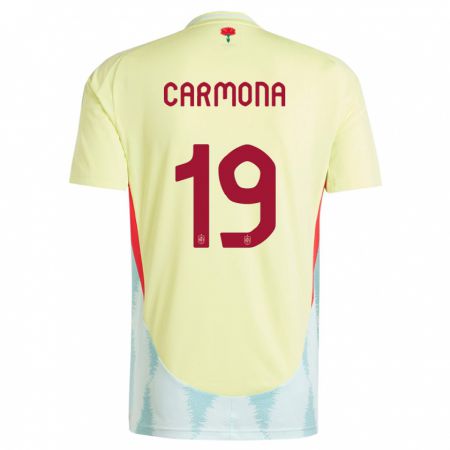 Kandiny Enfant Maillot Espagne Olga Carmona #19 Jaune Tenues Extérieur 24-26 T-Shirt