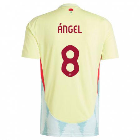 Kandiny Enfant Maillot Espagne Manuel Angel #8 Jaune Tenues Extérieur 24-26 T-Shirt