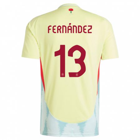 Kandiny Enfant Maillot Espagne Cesar Fernandez #13 Jaune Tenues Extérieur 24-26 T-Shirt
