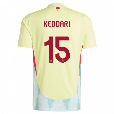 Kandiny Enfant Maillot Espagne Wassim Keddari #15 Jaune Tenues Extérieur 24-26 T-Shirt
