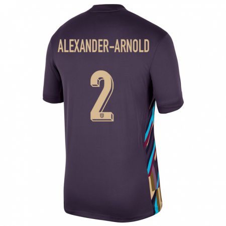 Kandiny Enfant Maillot Angleterre Trent Alexander-Arnold #2 Raisins Noirs Tenues Extérieur 24-26 T-Shirt