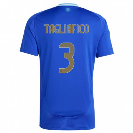 Kandiny Enfant Maillot Argentine Nicolas Tagliafico #3 Bleu Tenues Extérieur 24-26 T-Shirt