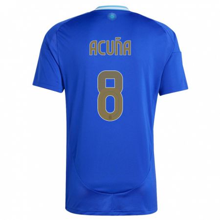 Kandiny Enfant Maillot Argentine Marcos Acuna #8 Bleu Tenues Extérieur 24-26 T-Shirt