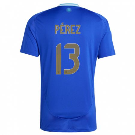 Kandiny Enfant Maillot Argentine Nehuen Perez #13 Bleu Tenues Extérieur 24-26 T-Shirt