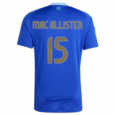 Kandiny Enfant Maillot Argentine Alexis Mac Allister #15 Bleu Tenues Extérieur 24-26 T-Shirt