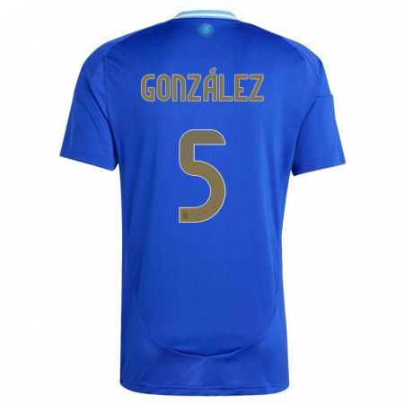 Kandiny Enfant Maillot Argentine Maximiliano Gonzalez #5 Bleu Tenues Extérieur 24-26 T-Shirt
