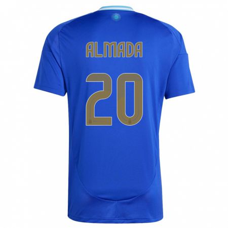 Kandiny Enfant Maillot Argentine Thiago Almada #20 Bleu Tenues Extérieur 24-26 T-Shirt